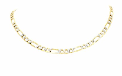 Real Solid Two Tone Figaro Chain