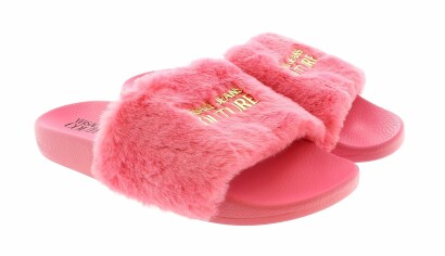 Rose Faux Fur Slides