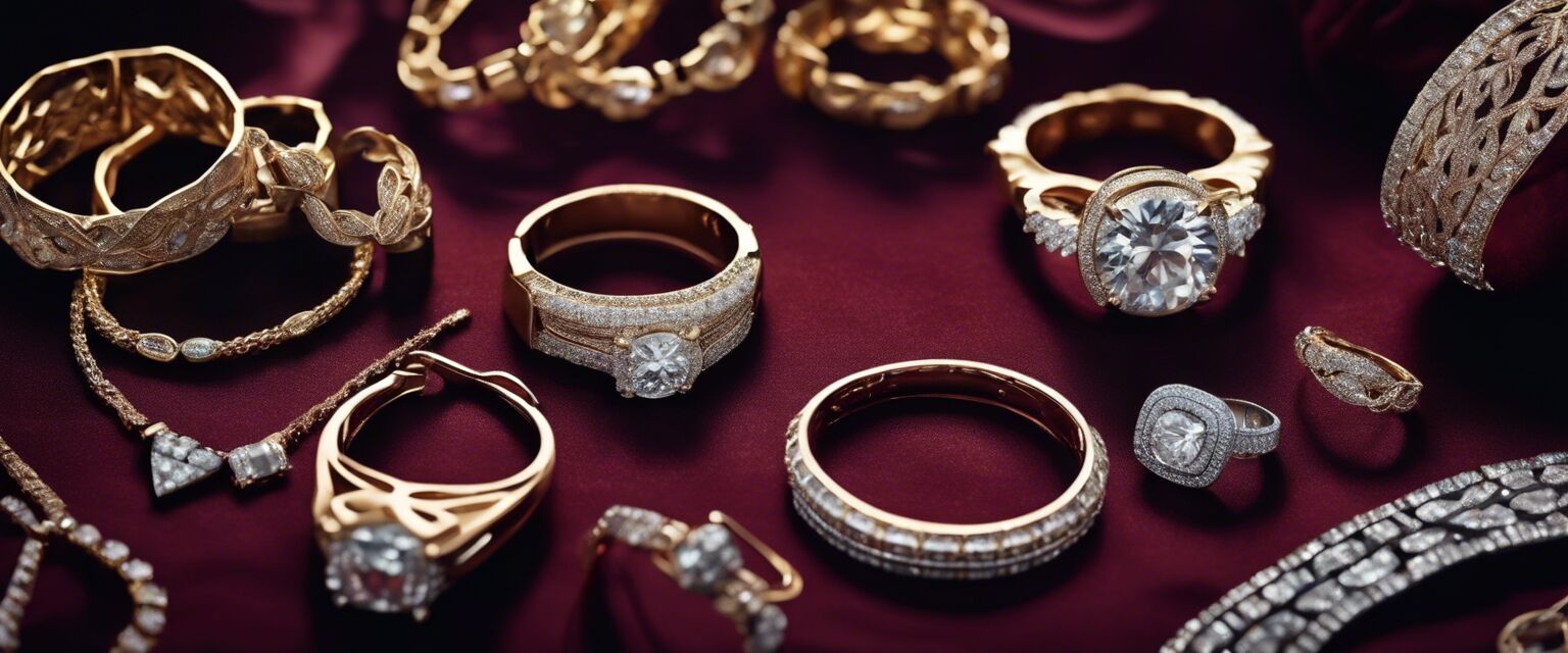 Close-up of luxury designer jewelry